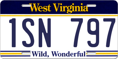 WV license plate 1SN797