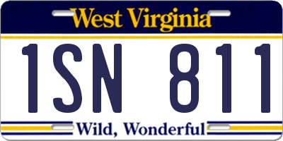 WV license plate 1SN811