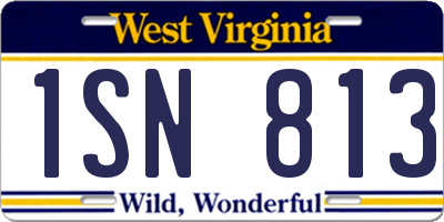 WV license plate 1SN813