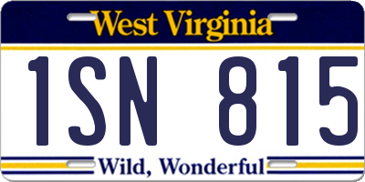 WV license plate 1SN815
