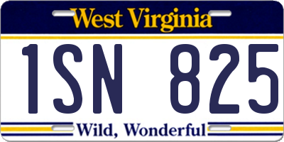 WV license plate 1SN825