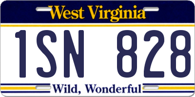 WV license plate 1SN828