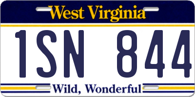 WV license plate 1SN844