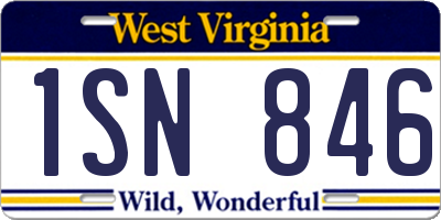 WV license plate 1SN846
