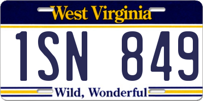 WV license plate 1SN849