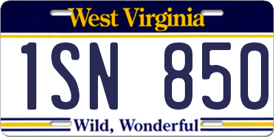 WV license plate 1SN850