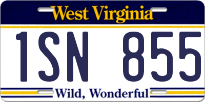 WV license plate 1SN855