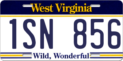 WV license plate 1SN856