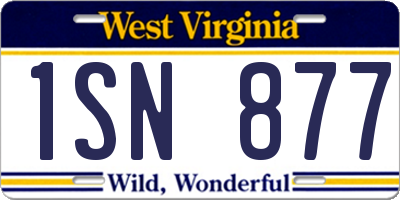 WV license plate 1SN877