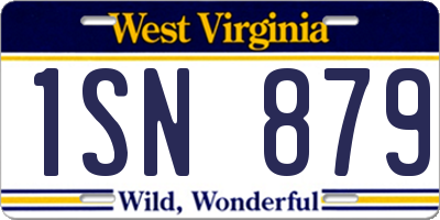 WV license plate 1SN879