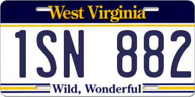 WV license plate 1SN882