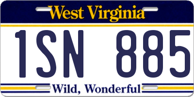 WV license plate 1SN885