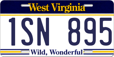 WV license plate 1SN895