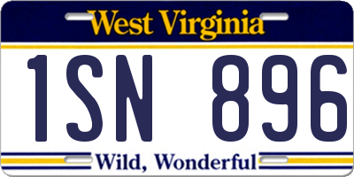 WV license plate 1SN896