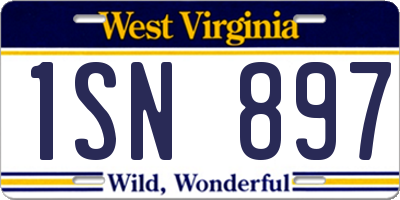 WV license plate 1SN897