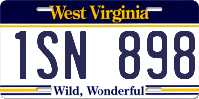 WV license plate 1SN898