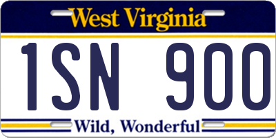 WV license plate 1SN900