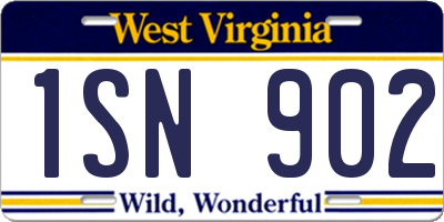 WV license plate 1SN902