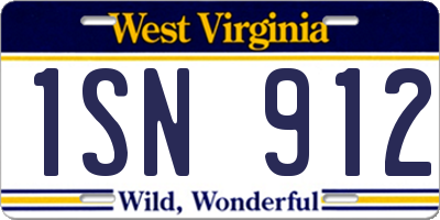WV license plate 1SN912
