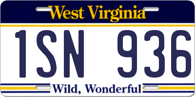 WV license plate 1SN936