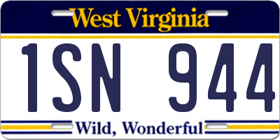 WV license plate 1SN944