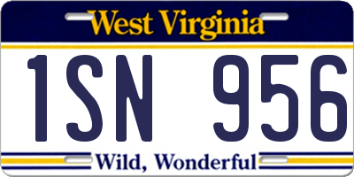 WV license plate 1SN956