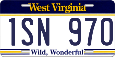 WV license plate 1SN970