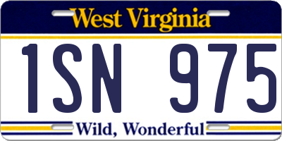 WV license plate 1SN975