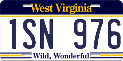 WV license plate 1SN976