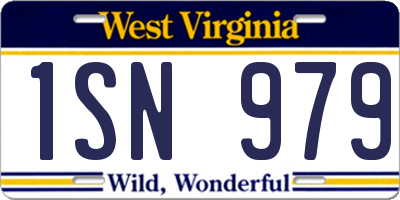 WV license plate 1SN979