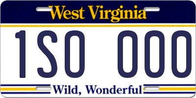WV license plate 1SO000