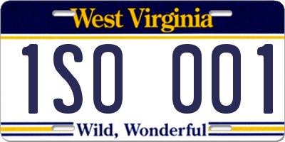 WV license plate 1SO001