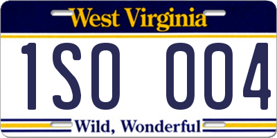 WV license plate 1SO004