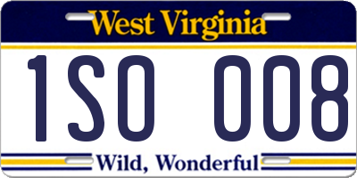 WV license plate 1SO008