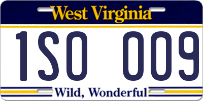 WV license plate 1SO009