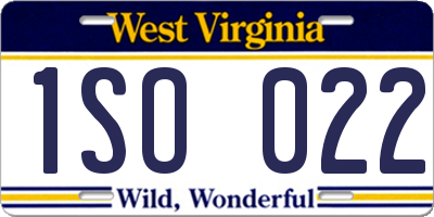 WV license plate 1SO022