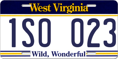 WV license plate 1SO023