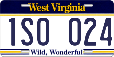 WV license plate 1SO024