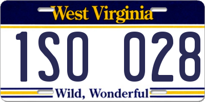 WV license plate 1SO028