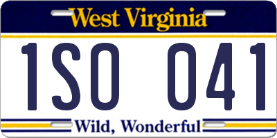 WV license plate 1SO041