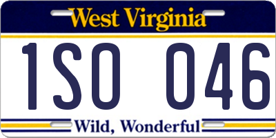 WV license plate 1SO046