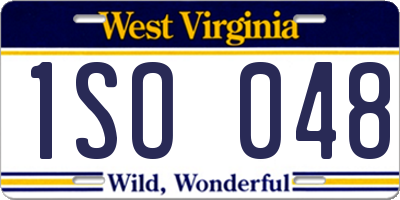 WV license plate 1SO048