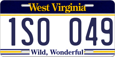 WV license plate 1SO049