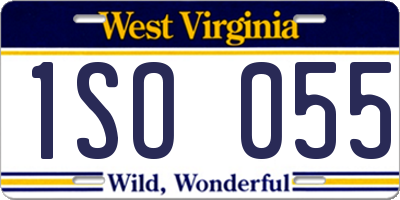 WV license plate 1SO055