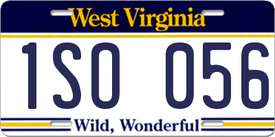 WV license plate 1SO056