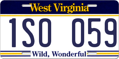 WV license plate 1SO059