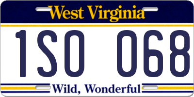 WV license plate 1SO068