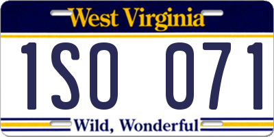 WV license plate 1SO071