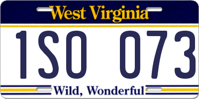 WV license plate 1SO073