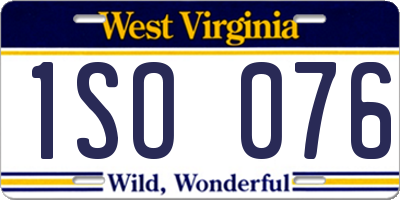 WV license plate 1SO076